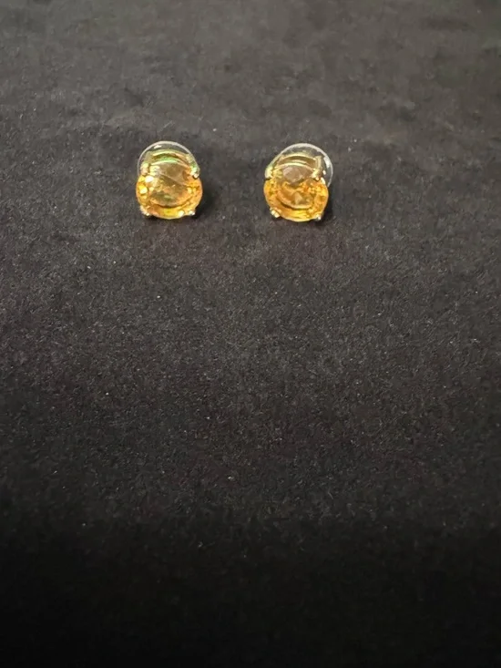 NWOT kate spade Golden Citrine-Color Faceted Stud Earrings - Picture 2 of 9